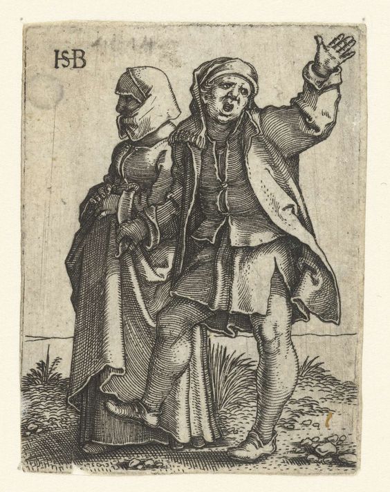 Peasant couple,by Hans Sebald Beham, 1510-1550