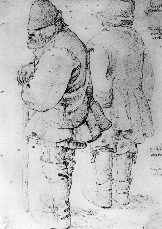 Studies pf Peasants ca 1550, Pieter Brugel